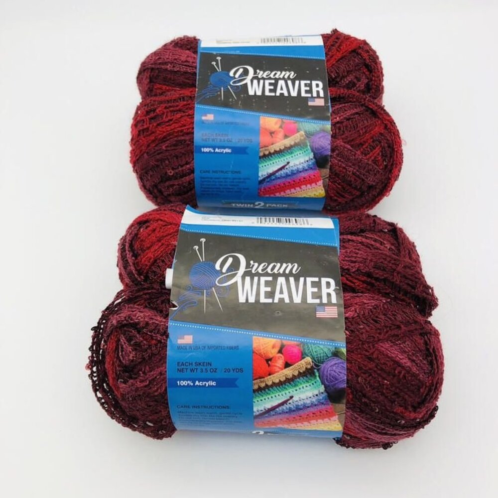Lot of 2 Dream Weaver Twin Pack Yarn 4 Total 3.5 oz Skeins Acrylic Made in USA